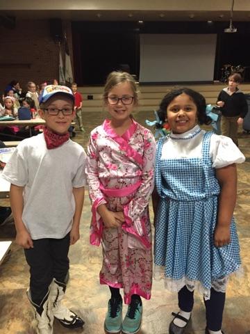 Dayspring Christian Academy students dress up for character day during spirit week.